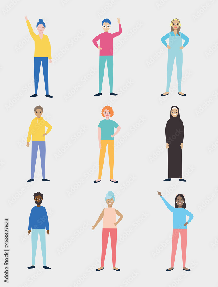 diversity people icon collection