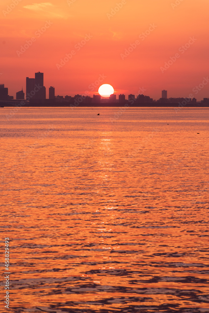 Sunrise at Maihama, Urayasu, Japan on Sept. 24, 2021 Sunrise at Maihama, Urayasu, Japan on Sept. 24, 2021