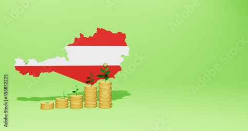 Use of Bank Interest in Austria for the needs of social media tv and website background cover blank space can be used to display data or infographics in 3d rendering Premium Photo