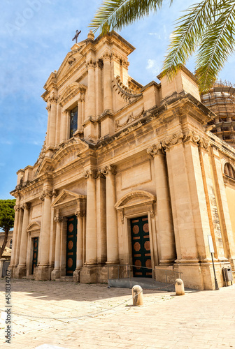 Panoramic Sights of Basilica of Saint Mary of the Announcement (Basilica Maria Santissima Annunziata) in Comiso, Province of Ragusa, Sicily, Italy. © faustoriolo