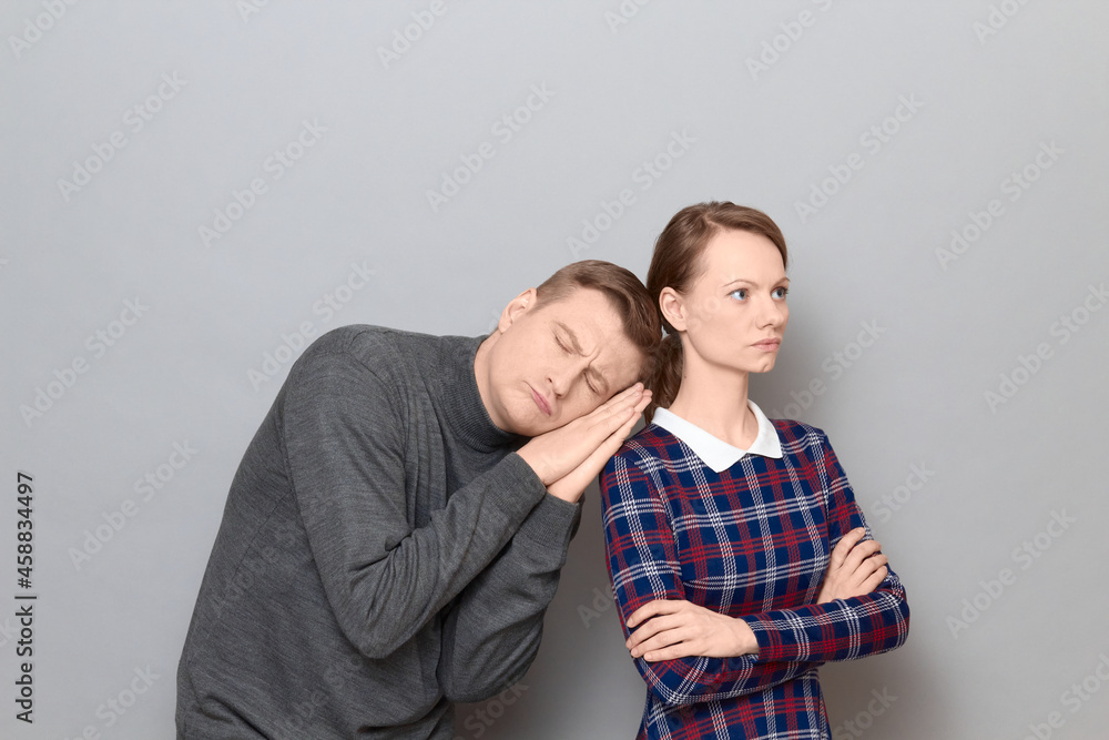 Portrait of couple after quarrel, relationship concept Portrait of couple after quarrel, relationship concept