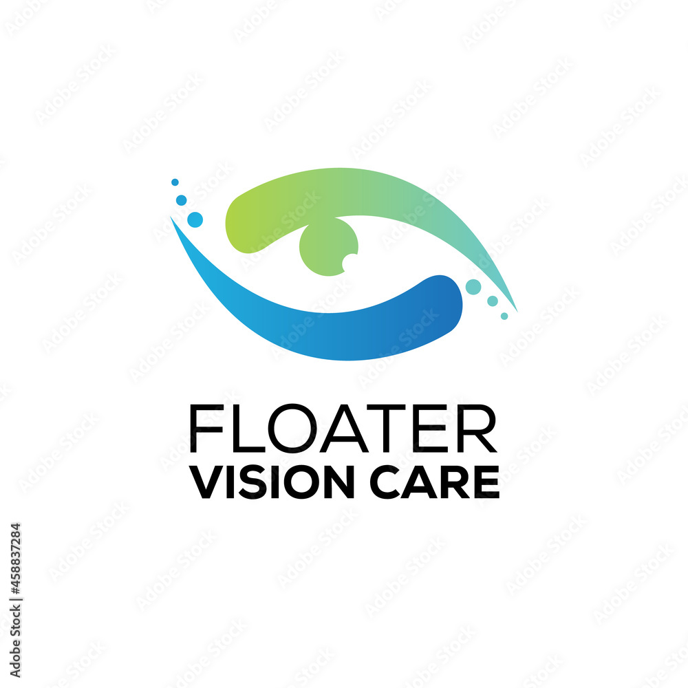 Obraz premium floater vision care logo, interactive cleaning eye vector
