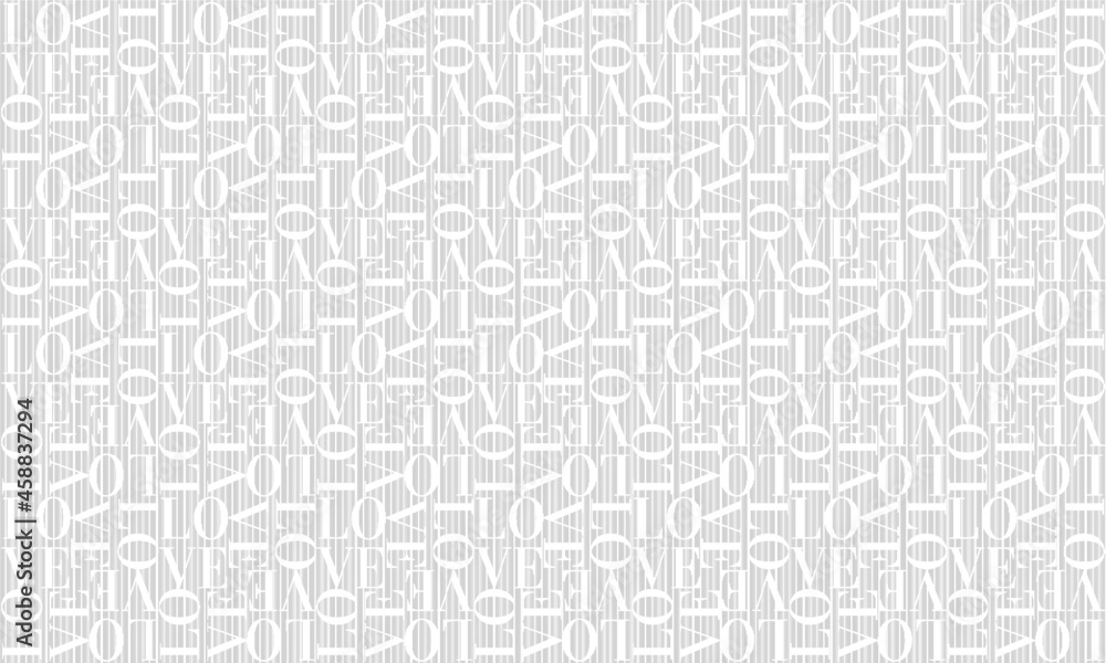 white love word pattern with vertical striped background.