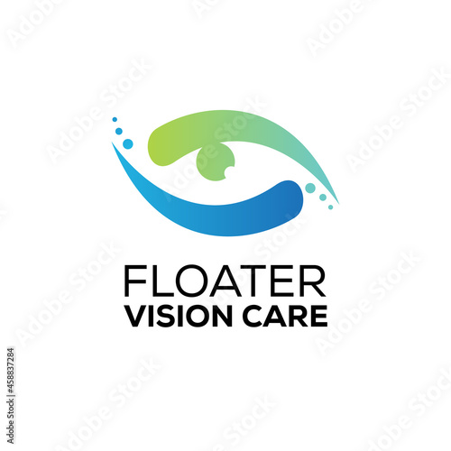 floater vision care logo,  interactive cleaning eye vector