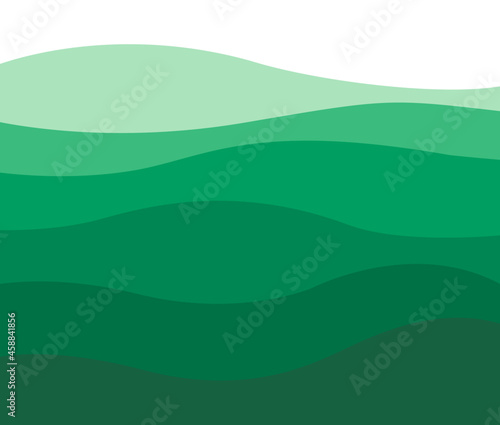 green water with waves in different tones or mountains of a landscape - digital flat design background view from above