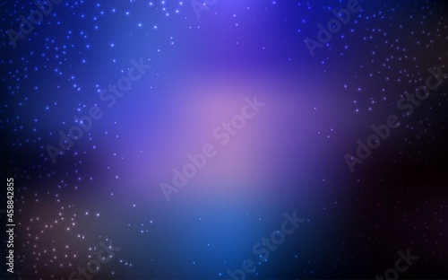 Dark Pink, Blue vector pattern with night sky stars. © smaria2015