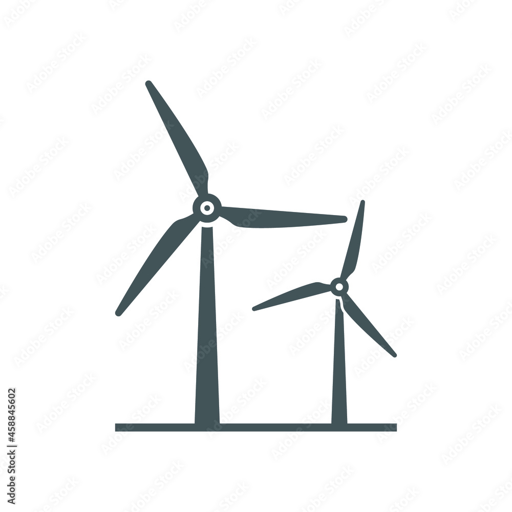Wind power icon. Simple solid style. Mill, silhouette, farm, pictogram, wheel, power, technology, tower, power, energy alternative concept. Vector illustration isolated on white background EPS 10 Wind power icon. Simple solid style. Mill, silhouette, farm, pictogram, wheel, power, technology, tower, power, energy alternative concept. Vector illustration isolated on white background EPS 10