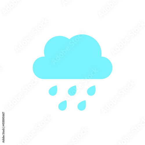 Rain cloud icon. Simple flat style. Drop water, cloudy symbol, raindrop, fall, spring, color, measure, nature, weather concept for web design. Vector illustration isolated on white background EPS 10
