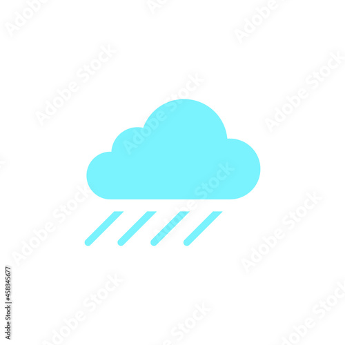 Rain cloud icon. Simple flat style. Drop water, cloudy symbol, raindrop, fall, spring, color, measure, nature, weather concept for web design. Vector illustration isolated on white background EPS 10