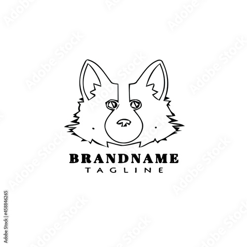 border collie dog logo cartoon icon design template black isolated vector