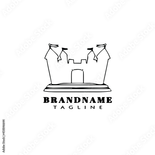 bounce house logo cartoon icon design template black creative vector illustration