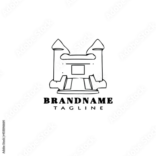 creative bounce house logo cartoon icon design template black isolated vector illustration