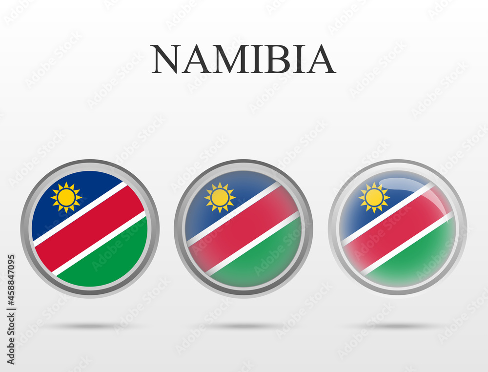 Flag of Namibia in the form of a circle