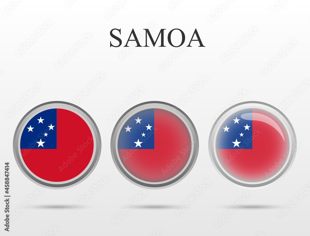 Flag of Samoa in the form of a circle Flag of Samoa in the form of a circle