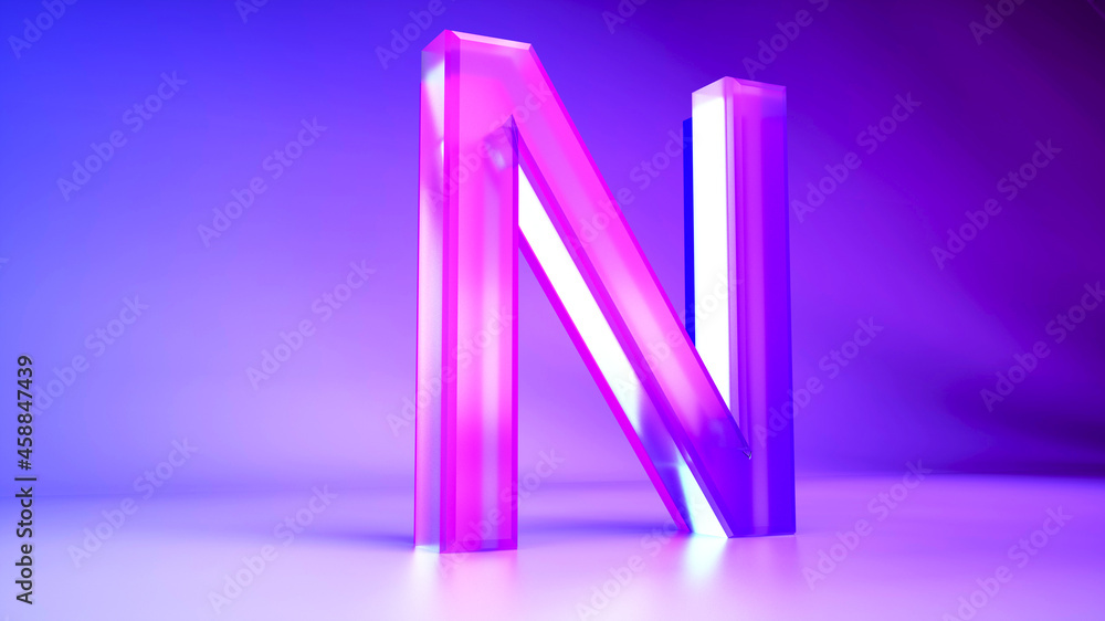 3d rendering effect english letters n 3d rendering effect english letters n