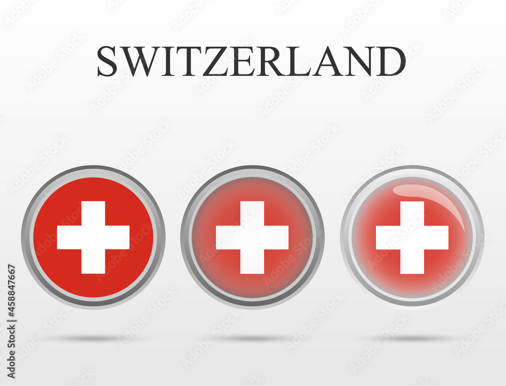 Fototapeta premium Flag of Switzerland in the form of a circle
