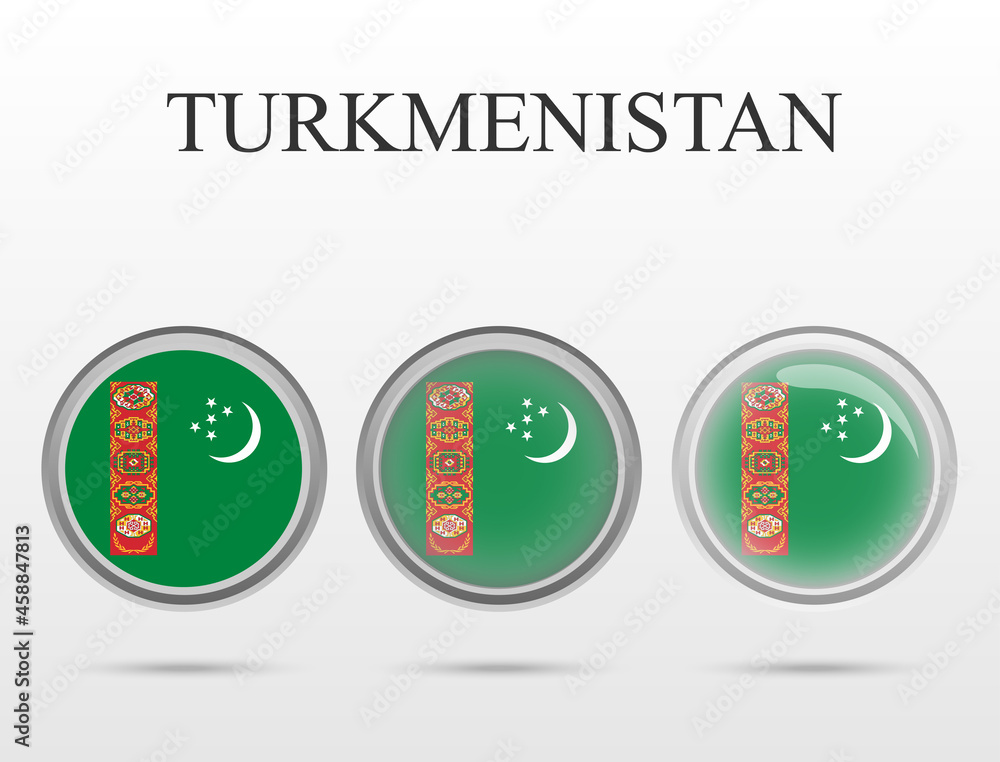 Flag of Turkmenistan in the form of a circle Flag of Turkmenistan in the form of a circle