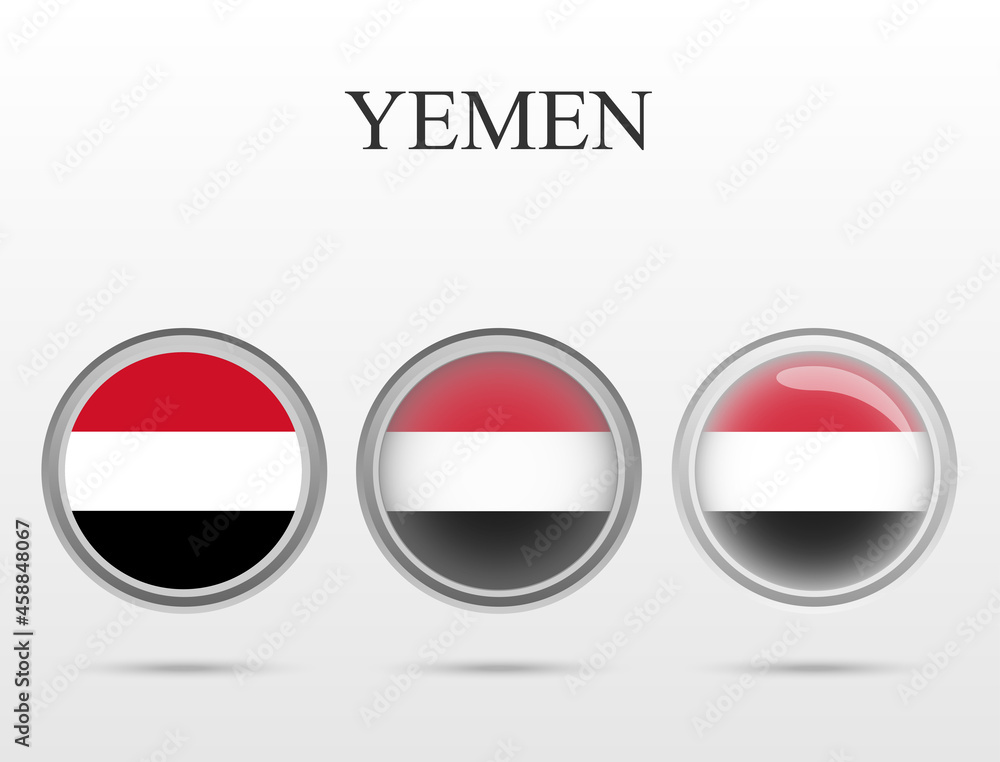 Flag of Yemen in the form of a circle