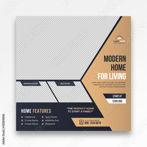 Real estate house sale property business promotional social media post, instagram post, facebook post, square web banner design template