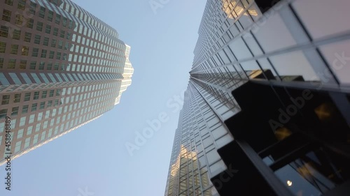 low angle shot of a towr taken at downtown toronto photo