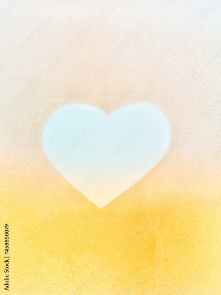 Fototapeta premium white hearts on orange yellow paper background