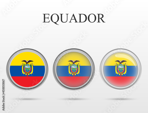 Flag of Equador in the form of a circle photo