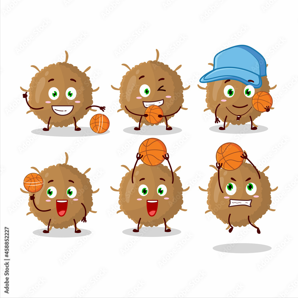 Talented beta coronavirus cartoon character as a basketball athlete Talented beta coronavirus cartoon character as a basketball athlete