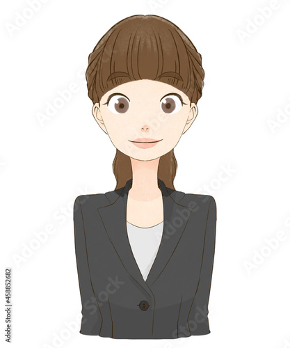 笑顔のスーツを着た女性
