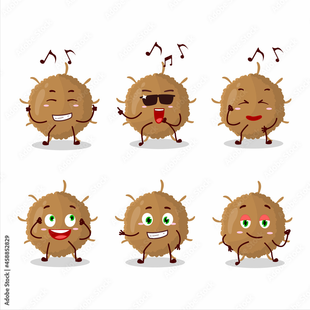 An image of beta coronavirus dancer cartoon character enjoying the music An image of beta coronavirus dancer cartoon character enjoying the music
