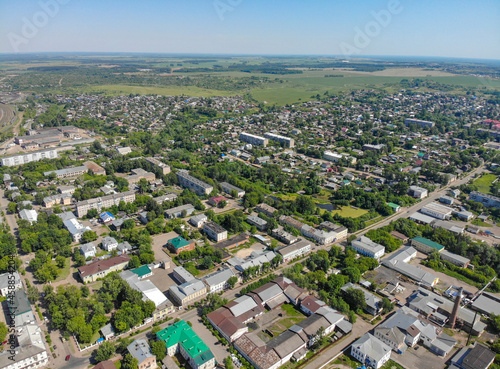 Aerial view of the city in summer (Kotelnich, Kirov region, Russia) © vladok37