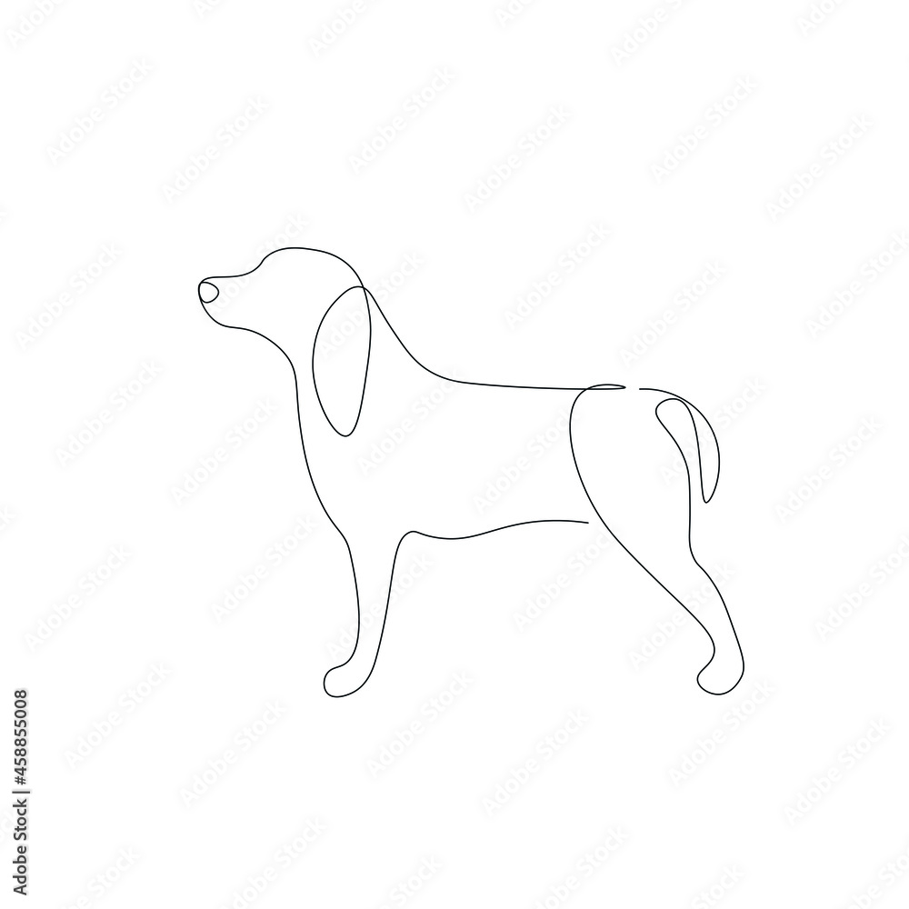 Dog animal line drawing vector illustration