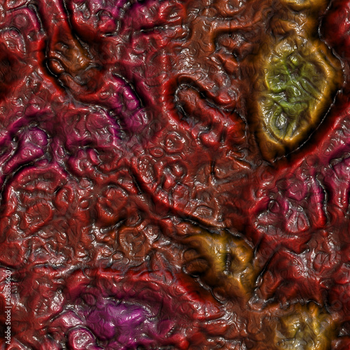 Obraz na plátně Rotten mouldy bruised innards flesh 3D illustration