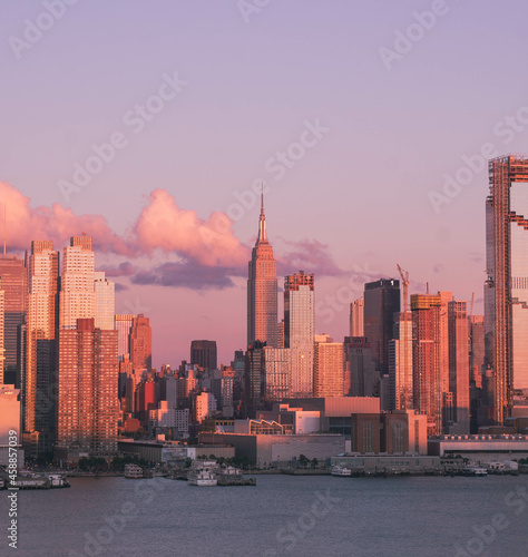 New York City Sunset View  Manhattan sunset view  a skyscraper in new york  New York Travel