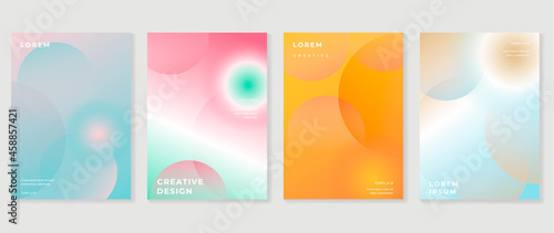 Fluid gradient background. Minimalist posters, cover, wall arts with colorful geometric shapes and liquid color. Modern wallpaper design for presentation, home decoration.  website and banner.
