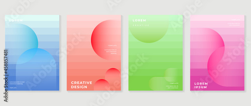 Fluid gradient background. Minimalist posters, cover, wall arts with colorful geometric shapes and liquid color. Modern wallpaper design for presentation, home decoration. website and banner. 