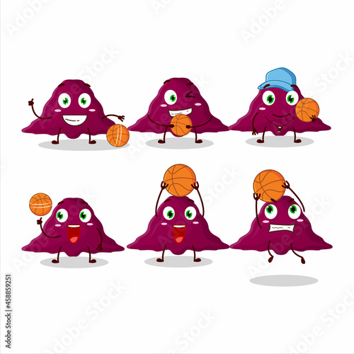 Talented delta covirus cartoon character as a basketball athlete