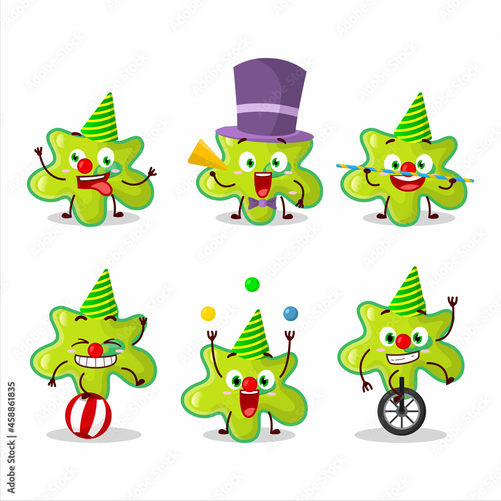 Fototapeta premium Cartoon character of nyctacovirus with various circus shows