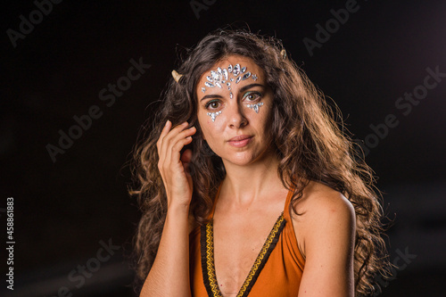 фотографія dryad makeup and costume mythology origin to Halloween by celtics