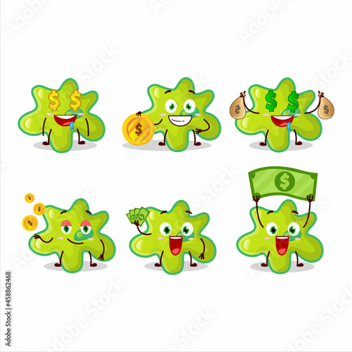 Nyctacovirus cartoon character with cute emoticon bring money