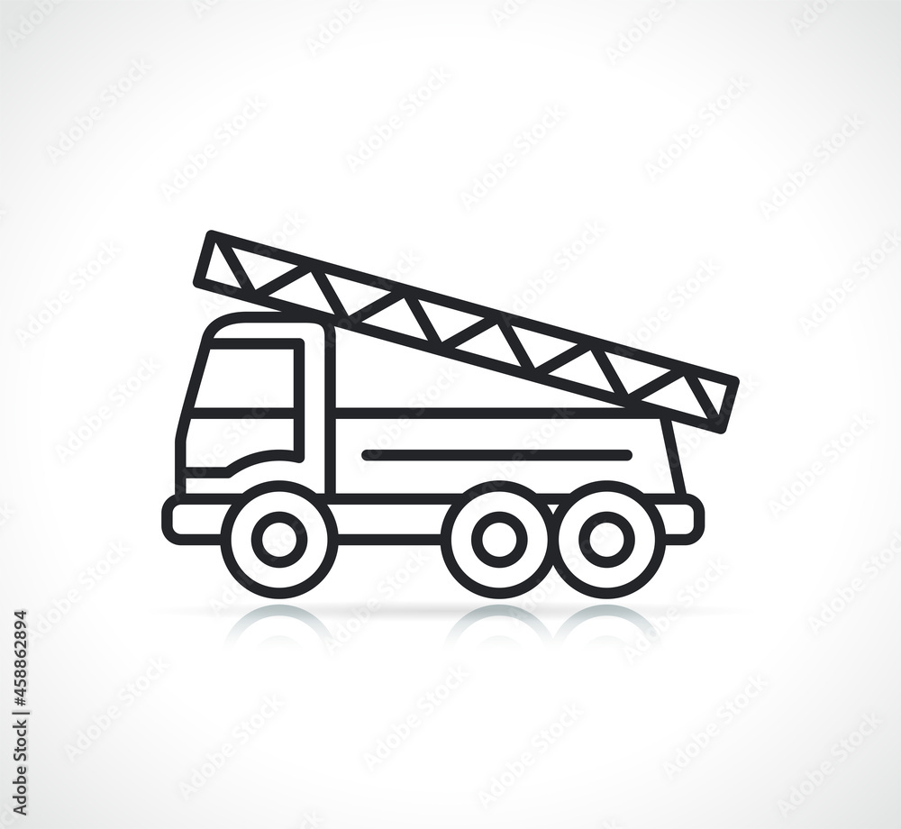fire truck thin line icon fire truck thin line icon