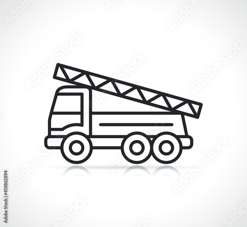 fire truck thin line icon