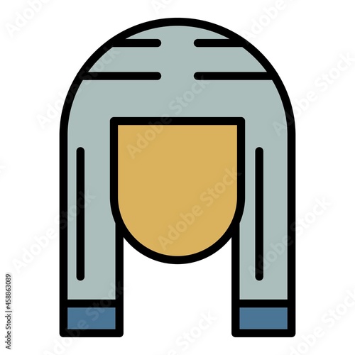 Pharaoh head icon. Outline pharaoh head vector icon color flat isolated