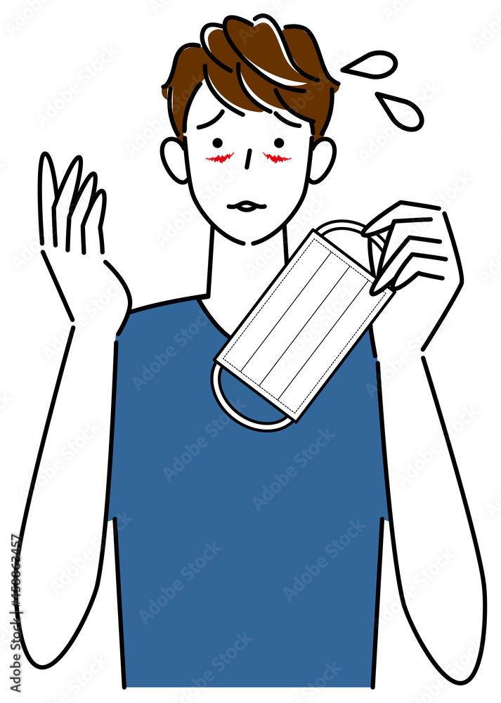 スキンケア マスクの着用が原因で顔に切り傷が出来てしまい困り顔の男性 イラスト シンプル ベクター
Skin Care. A man in trouble due to a cut on his face caused by wearing a mask. Illustration simple vector. スキンケア マスクの着用が原因で顔に切り傷が出来てしまい困り顔の男性 イラスト シンプル ベクター
Skin Care. A man in trouble due to a cut on his face caused by wearing a mask. Illustration simple vector.