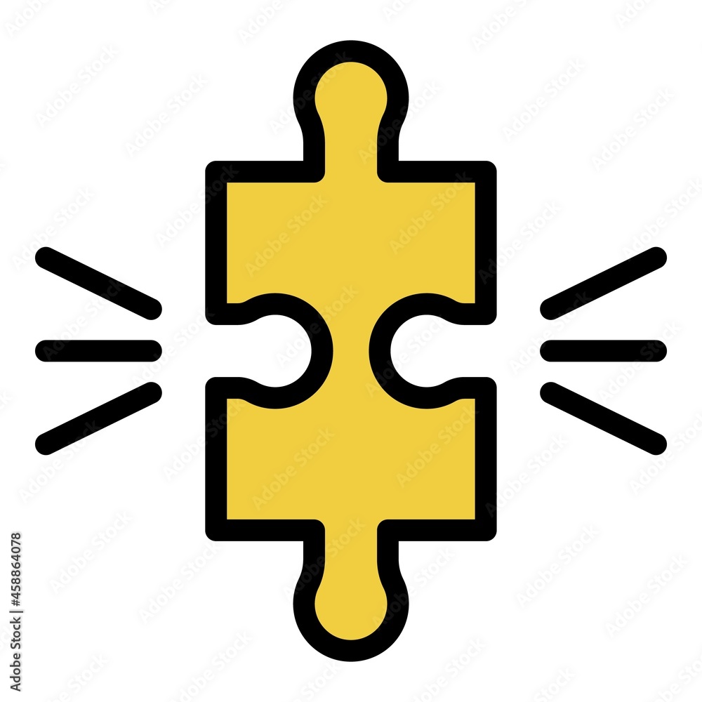 New puzzle icon. Outline new puzzle vector icon color flat isolated New puzzle icon. Outline new puzzle vector icon color flat isolated