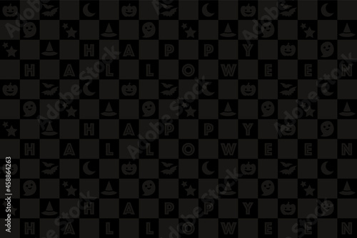 ハロウィンモノグラムパターン（黒）