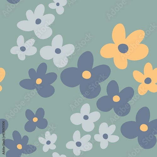 Seamless pattern with fairy flowers. Creative texture for fabric, wrapping, textile, wallpaper.