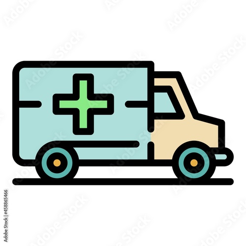 Wallpaper Mural Ambulance carriage icon. Outline ambulance carriage vector icon color flat isolated Torontodigital.ca