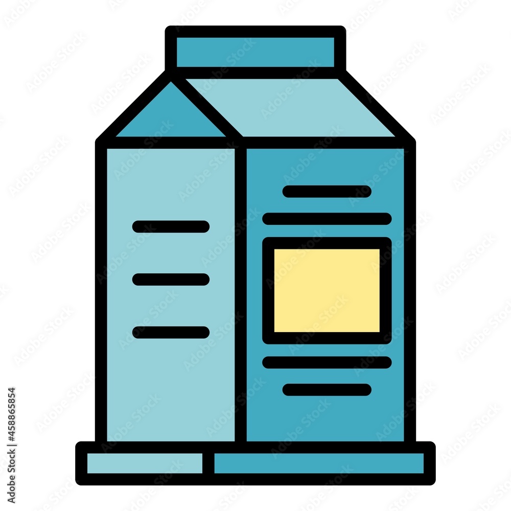 Carton of milk icon. Outline carton of milk vector icon color flat isolated Carton of milk icon. Outline carton of milk vector icon color flat isolated