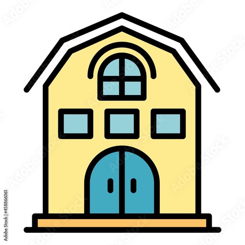 Cow hangar icon. Outline cow hangar vector icon color flat isolated