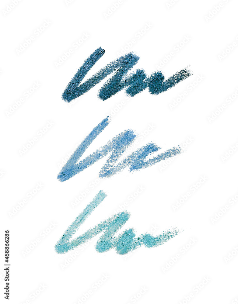 Cosmetic pencil strokes isolated on white Cosmetic pencil strokes isolated on white
